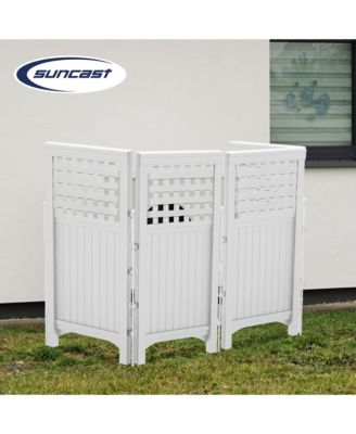 4 Panel Screen Enclosure Freestanding Steel Resin Reversible Panel Outdoor Screen TRE