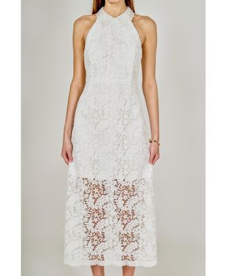 Women's Lace Halter Maxi Dress