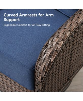 3 Piece Wicker Outdoor Swivel Glider Patio Chair Set