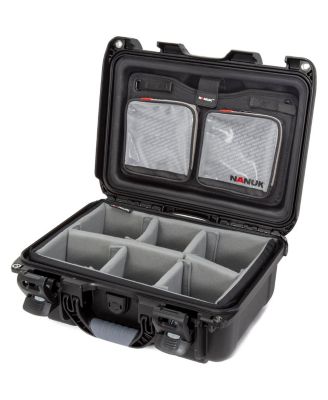 915 Waterproof Hard Case with 2-Pocket Lid Organizer and Padded Divider