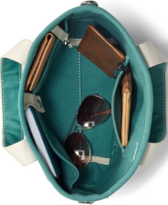 Small Solid Color 3 Pocket Open Top Canvas Tote Bag