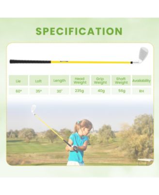 Kids Golf Club with Fiberglass Shaft & Headcover, for Boys & Girls