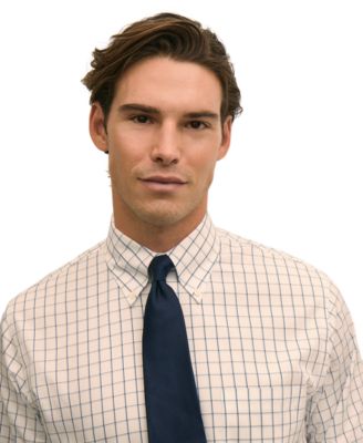 Men's Check Polo Button-Down Dress Shirt