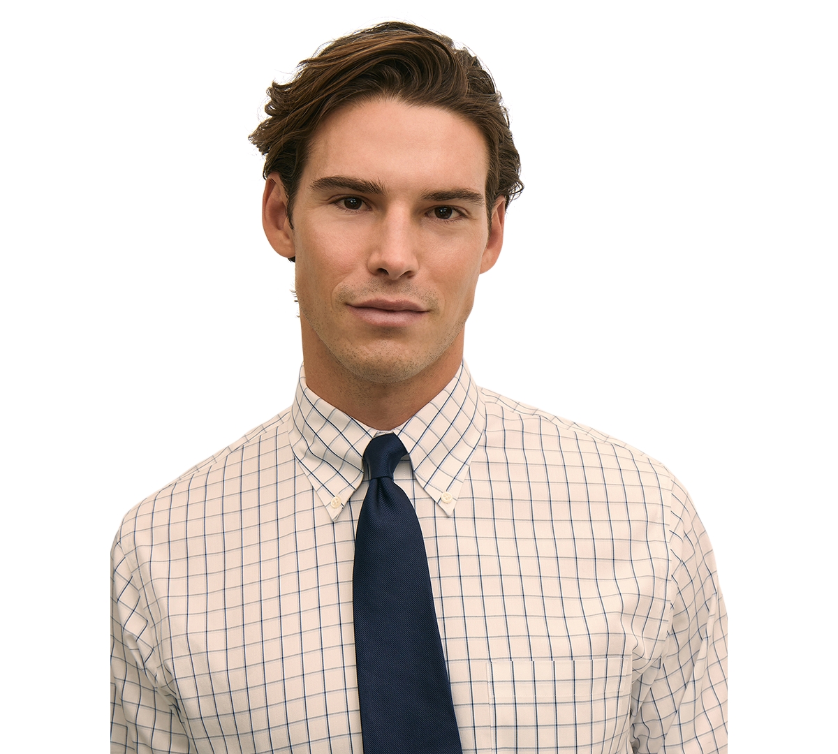 B by Brooks Brothers Men's Check Polo Button-Down Dress Shirt