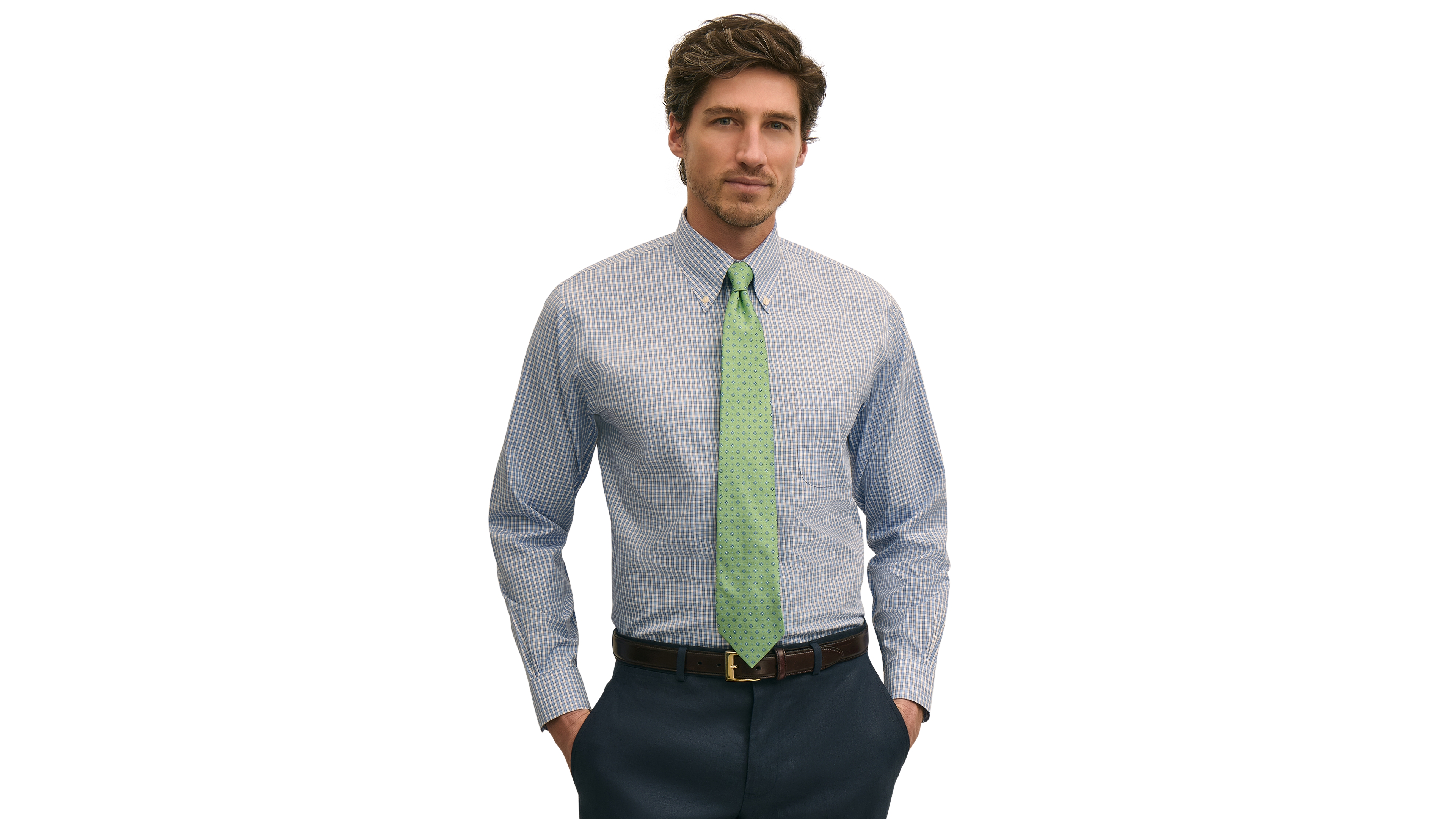 B by Brooks Brothers Men's Polo Button-Down Dress Shirt