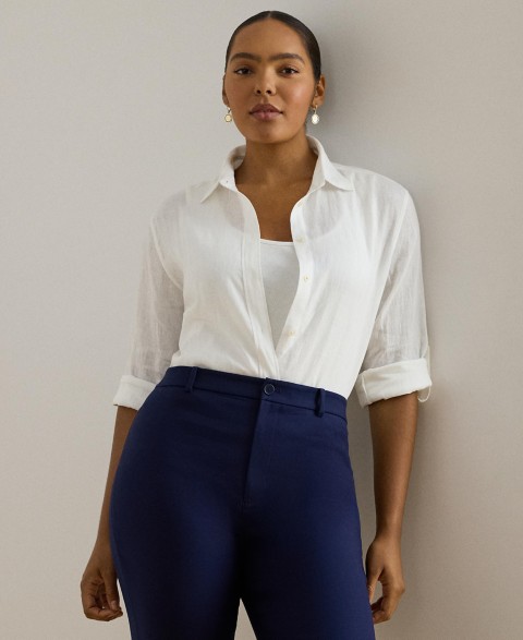 Женские Lauren Ralph Lauren Plus Size Roll-Tab Shirt