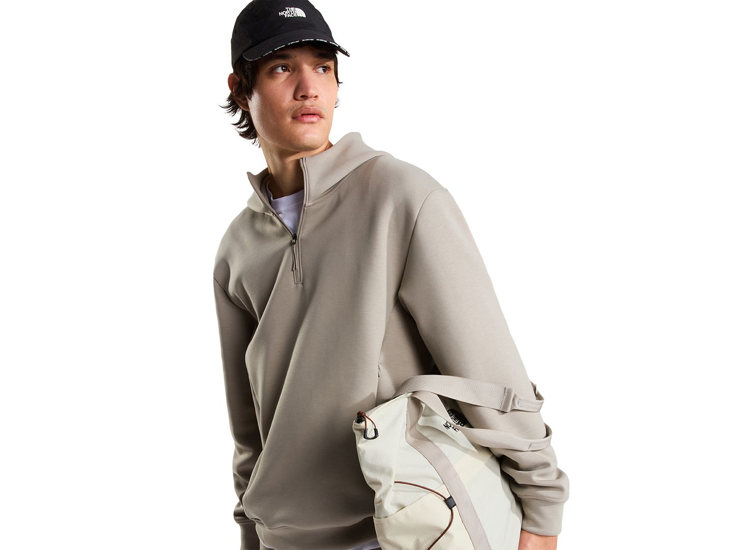 Мужское худи The North Face Dynamic Quarter-Zip, цвет: Серо-коричневый зелёный — фото 5