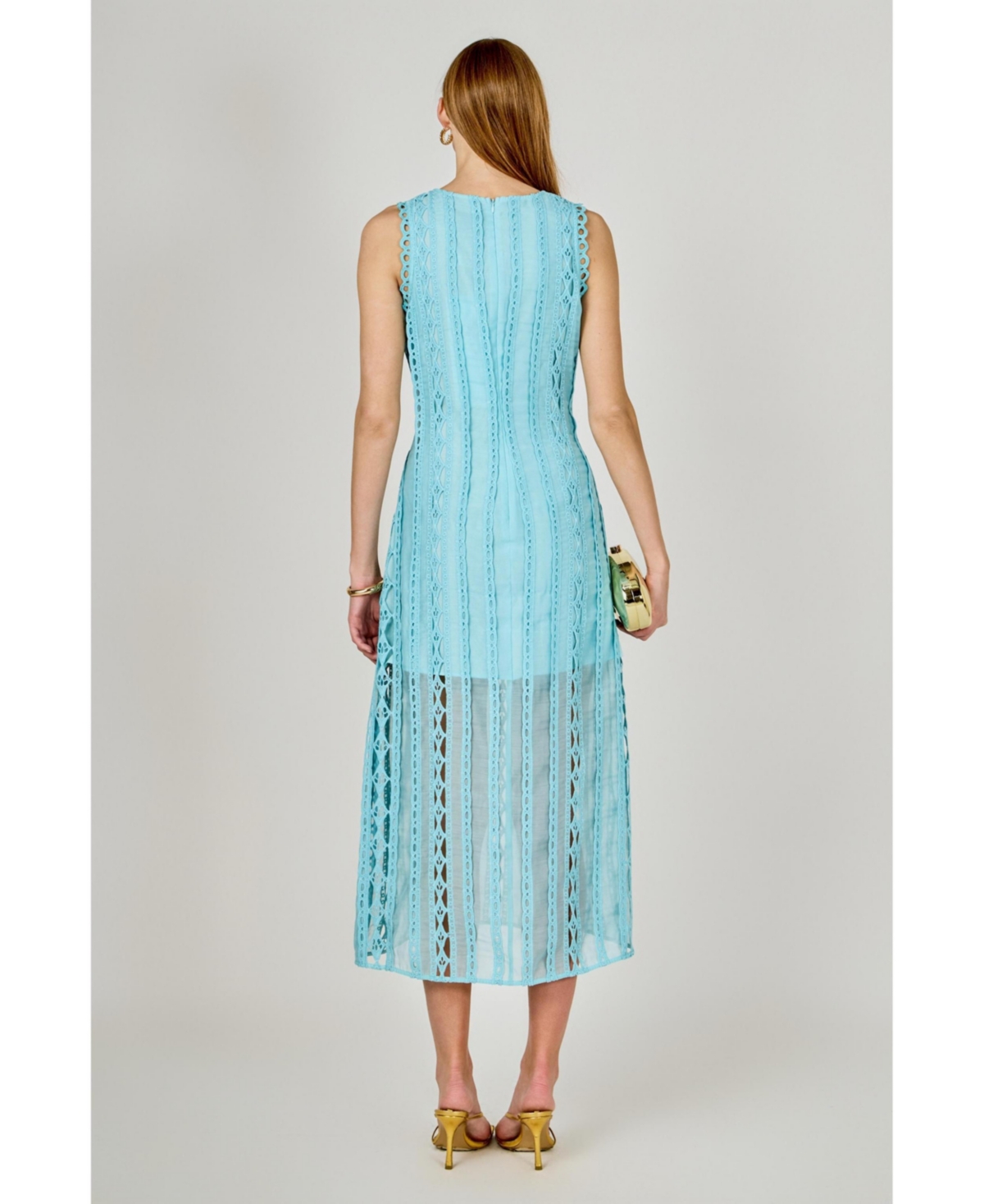 endless rose Women's Lace Tiered Midi Dress