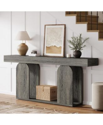 Farmhouse Wood Console Table, with U-Shaped Base