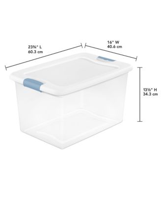 64Qt Latching Box Stackable Storage Container with Lid,  12 Pack