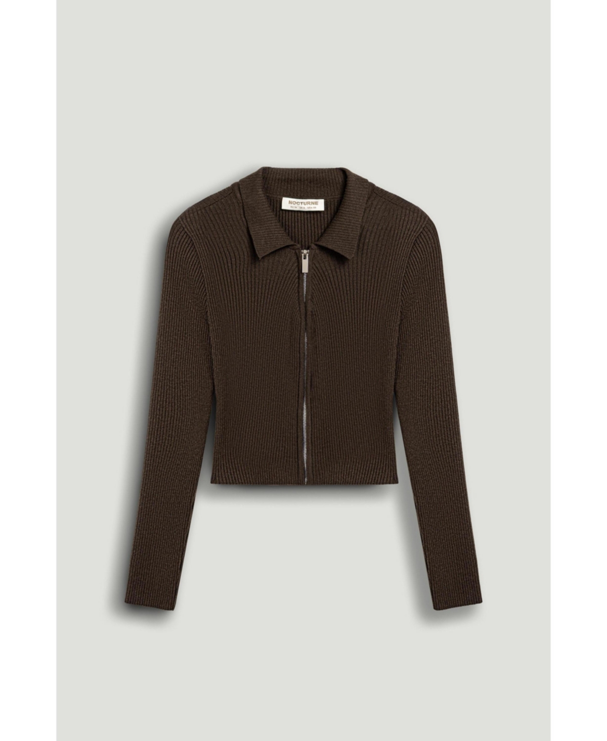 Nocturne Women's Zip-Front Ribbed Knit Top