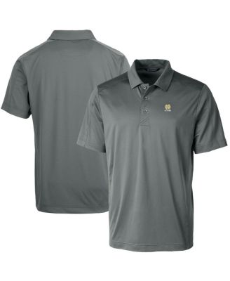 Men's Gray Notre Dame Fighting Irish Alumni Logo Prospect Textured Stretch Polo Shirt