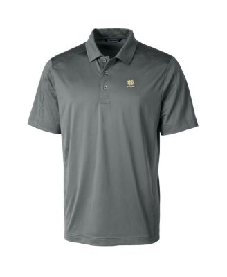 Men's Gray Notre Dame Fighting Irish Alumni Logo Prospect Textured Stretch Polo Shirt