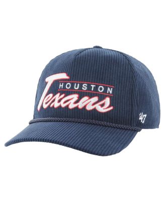 Men's Navy Houston Texans Double Header Relaxed Corduroy Hitch Adjustable Hat
