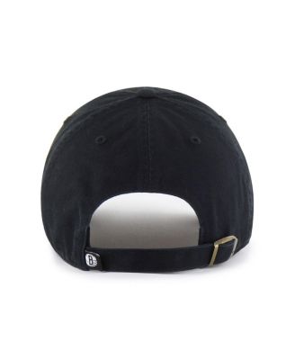 Men's Black Brooklyn Nets Core Logo Clean Up Adjustable Hat