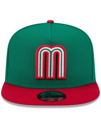 Men's Green/Red Mexico Baseball 2026 World Baseball Classic 9FIFTY A-Frame Snapback Hat
