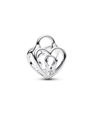 Openwork Heart Padlock Charm
