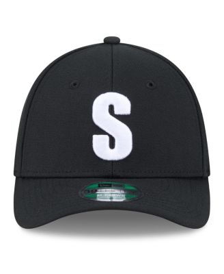 Men's Black Seattle Mariners Authentic Collection Player Replica 39THIRTY M-Crown Flex Hat