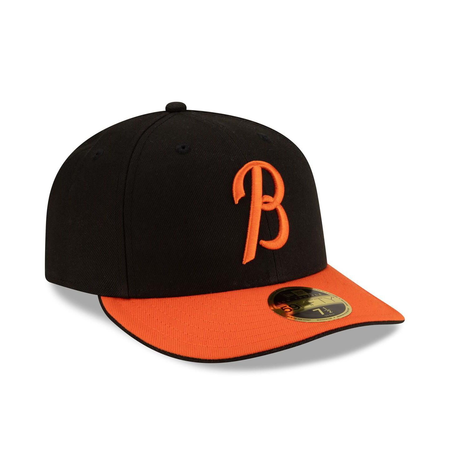 Мужская кепка New Era Black/Orange Baltimore Orioles Authentic Collection Low Profile 59FIFTY Fitted Hat — фото 3