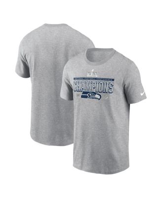 Men's Heather Gray Seattle Seahawks 2025 NFC Champions Locker Room Trophy Collection Tall T-Shirt