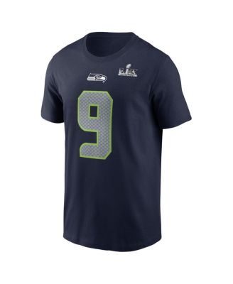 Men's Kenneth Walker III College Navy Seattle Seahawks Super Bowl LX Patch Name & Number T-Shirt