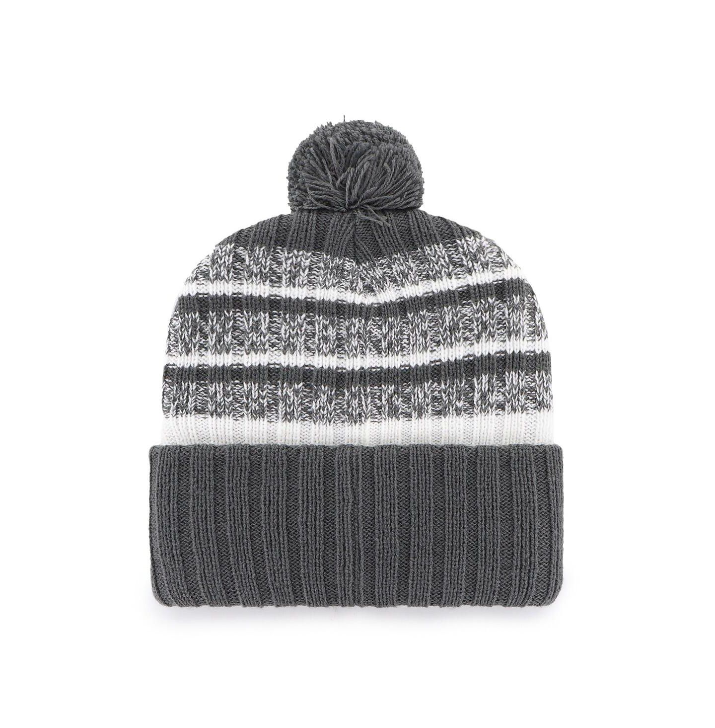 Мужская шапка '47 Brand Charcoal Chicago Bears Tavern Cuffed Knit Hat with Pom — фото 2
