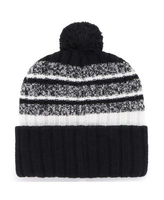 Men's Black New England Patriots 2025 AFC Champions Tavern Cuffed Knit Hat with Pom