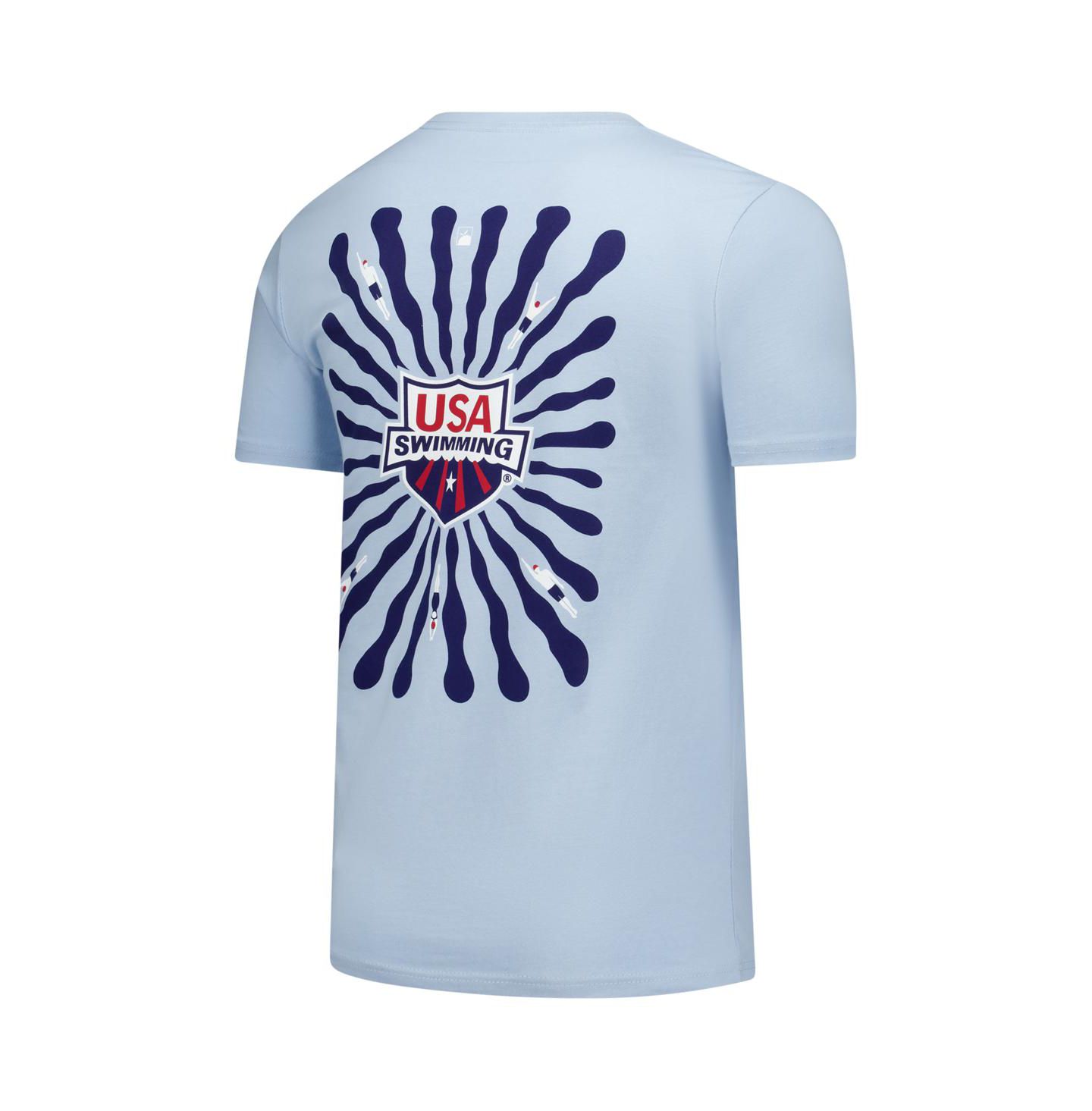 Женская футболка Flomotion Light Blue USA Swimming Swim Meet 2.0 — фото 3