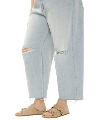 Plus Size Be Easy High-Rise Wide-Leg Cropped Jeans