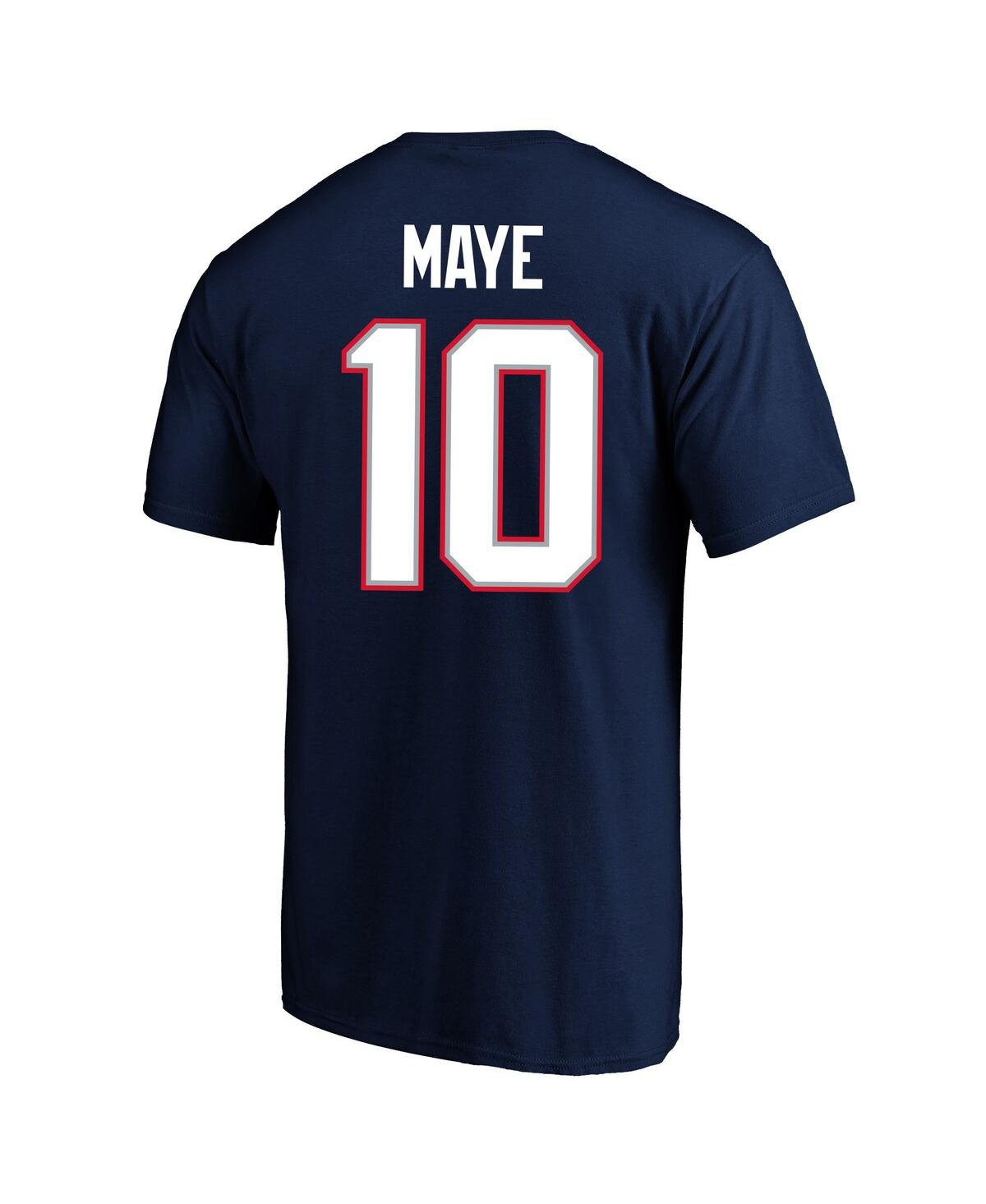 Fanatics Men's Drake Maye Navy New England Patriots Super Bowl Lx Patch Big Tall Name Number T-Shirt