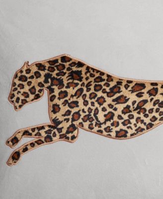 Embroidered Velvet Cheetah Decorative Pillow, 18" x 18"