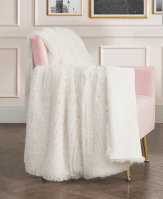 Eyelash Solid Faux Fur Throw, 50" x 70"