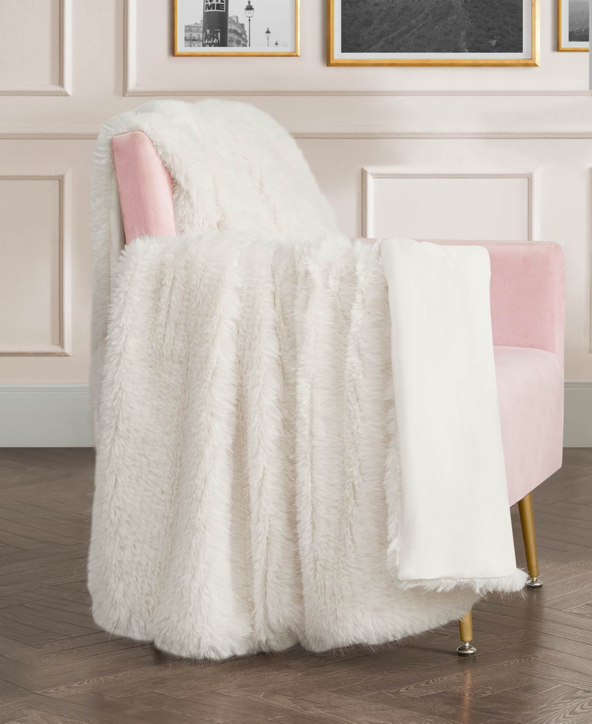 Juicy Couture Eyelash Solid Faux Fur Throw, 50" x 70"
