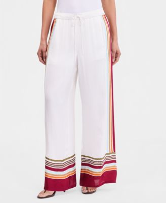 Women's Printed Pull-On Wide-Leg Pants