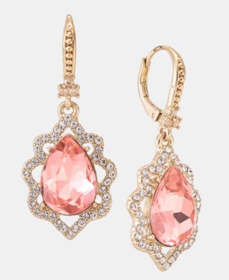 Pav&eacute; & Pear-Shape Crystal Drop Earrings