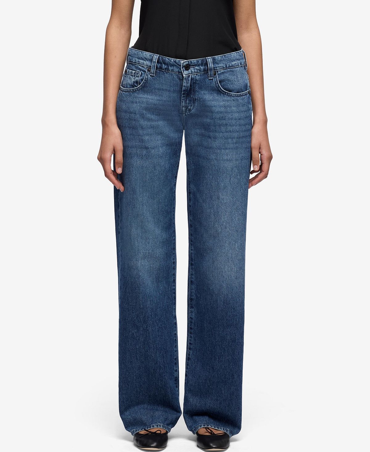 7 For All Mankind Women's Low-Rise Straight Jeans view 2 — MAYCSS fashion products