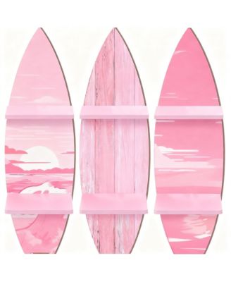 Surfboard Wall Shelves: 3 Piece Set for Beach Decor