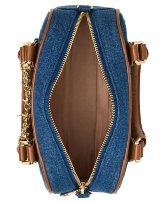 Bryced Denim Small Bowler Satchel Bag