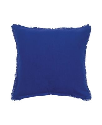 Aqua Palm Tree Tufted Fringed Throw Pillow