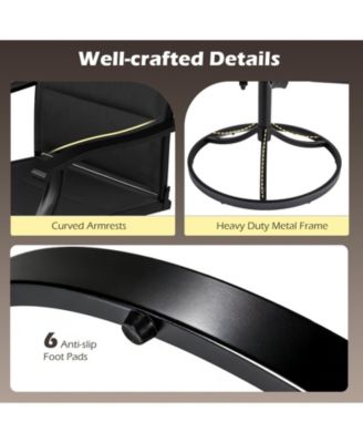 Padded Patio Swivel Chairs Set of 4 Ergonomic Outdoor Dining Chairs