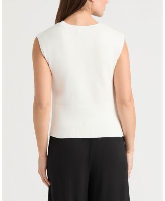 Women's Crewneck Sweater with Embroidered Hem