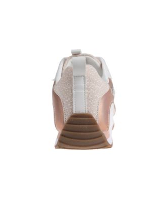 Women's Sneaker with Lurex Upper and bebe Rhinestone Hardware