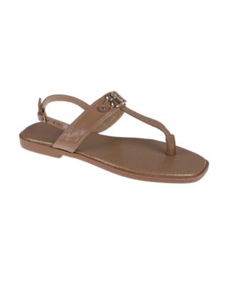 Women's Fashion with Double B Hardware and Repeat Logo Sock Lining Sandal