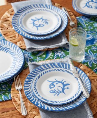 Borderless Blue 12-Piece Dinnerware Set, Service for 4