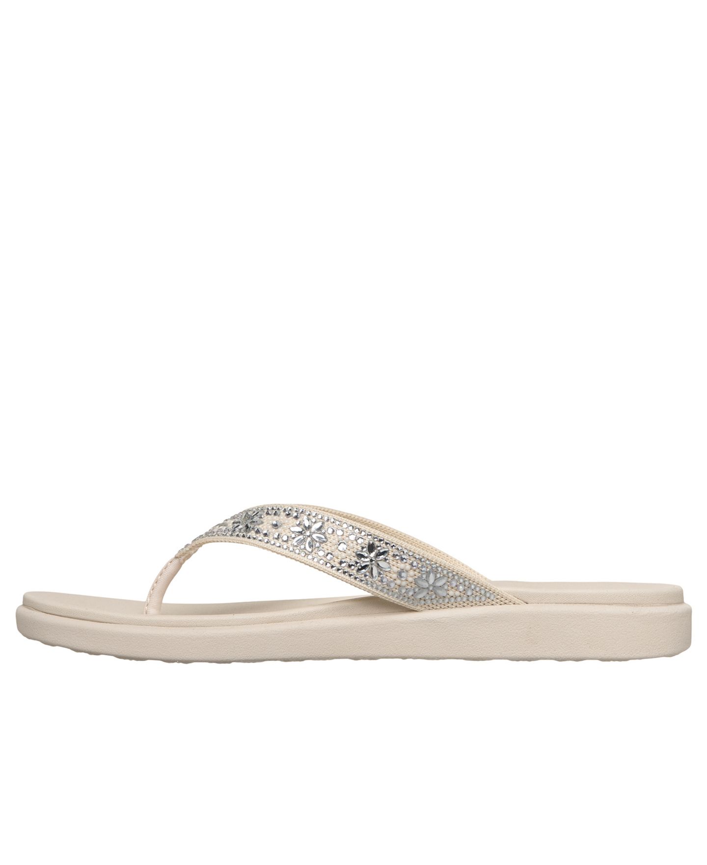 Женские сандалии Skechers Meditation Luxe - Sunny Glow Flip-Flop Thong, цвет: Молочный белый — фото 3