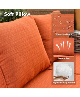 9 Pieces Wicker Outdoor Patio Furniture Set,Rattan Modular Sectional Sofa,Outside Swivel Rocking Chairs Coversation Set with Side Table