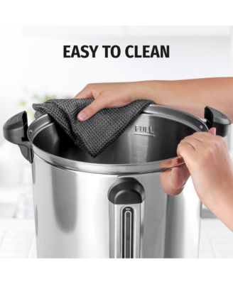 Commercial Grade 100 Cup Coffee Maker Hot Water Urn - Large Percolator Pot Dispenser with Double Wall Stainless Steel