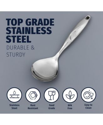 Stainless Steel Multi-Purpose Serving Spoon with Comfort Handle (11.5 Inches, Large)
