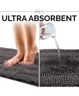 Soft Shaggy Microfiber Ultra Absorbent Bathroom Rug (47"x17")