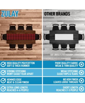 Thick Poly Cotton Buffalo Plaid Table Runners for Decor, Dining Table, Indoor & Outdoor (14"x72")
